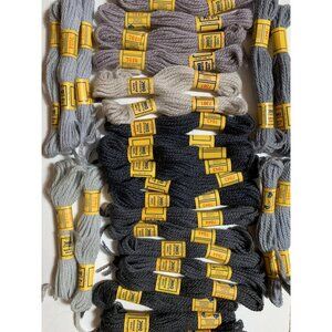 Vintage DMC Wool Yarn 5 Meters Lot Of 31 Blue Gray Lavender